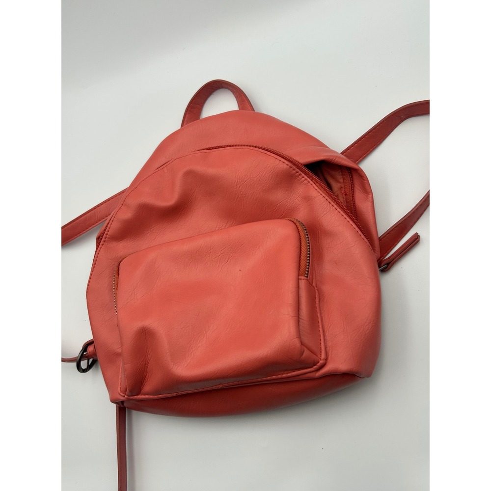 Universal Thread Coral Pink Faux Leather Mini Backpack Zippered Bag